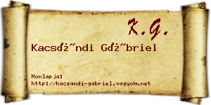 Kacsándi Gábriel névjegykártya